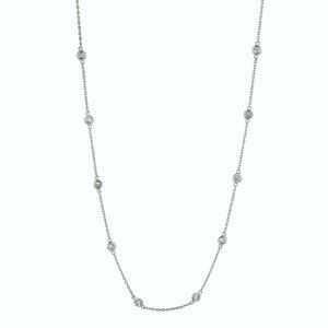 0.33CT Diamond by the Yard Necklace 14K White Gold